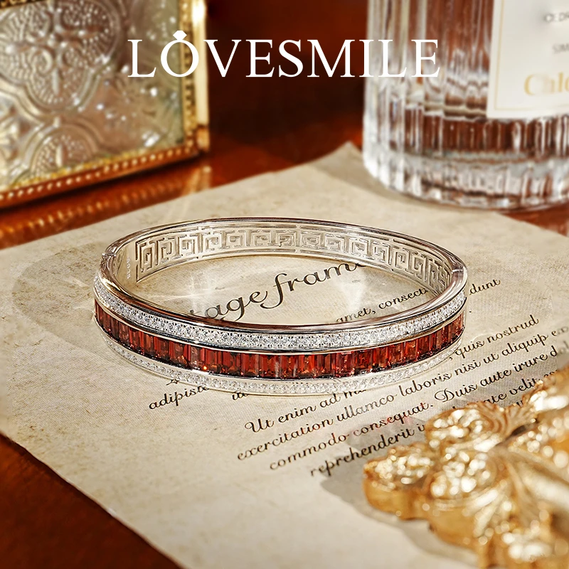 S925银石榴石手镯优雅贵气轻奢