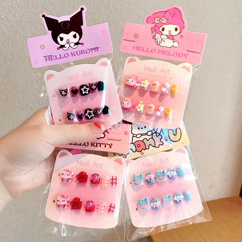 儿童美甲贴小女孩卡通新款库洛米安全无毒无异味穿戴甲贴片宝宝可