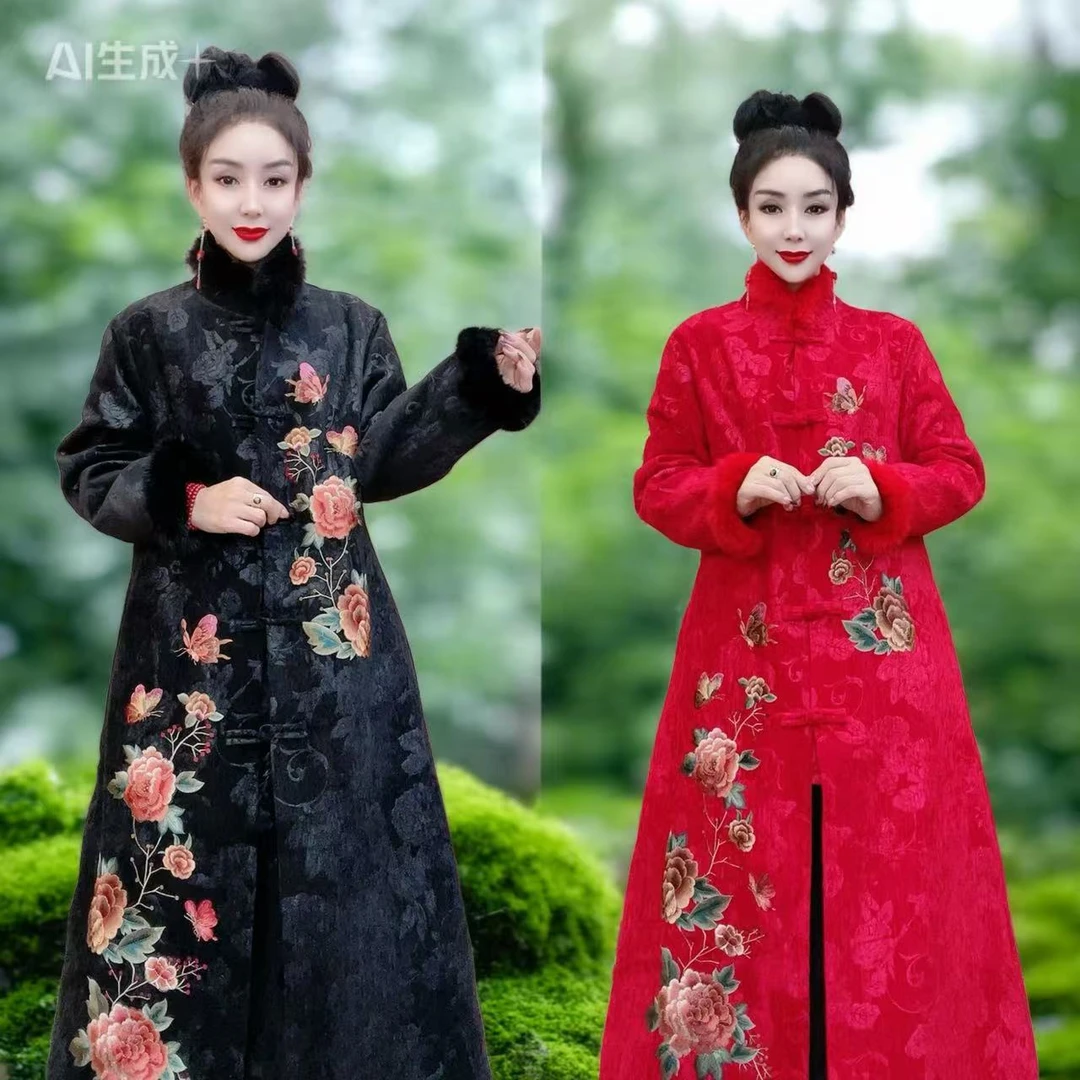 民族风长款提花盘扣刺绣秋季新款外披1781