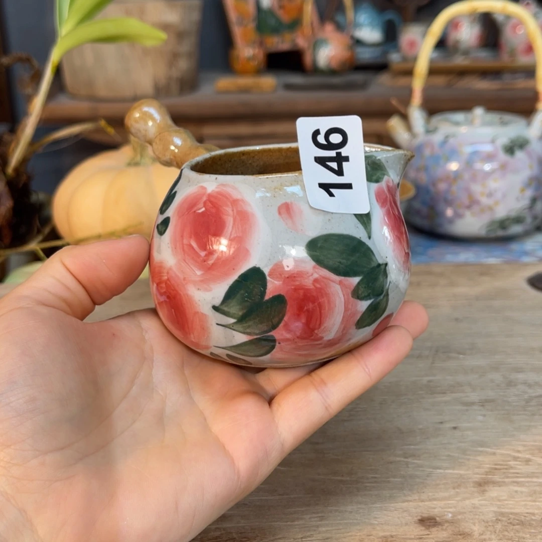 壶素浅陶瓷手工手绘