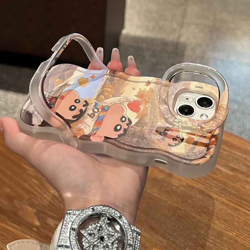 秋叶小新适用苹果15华为vivo/oppo小米iPhone16板凳双支架手机壳