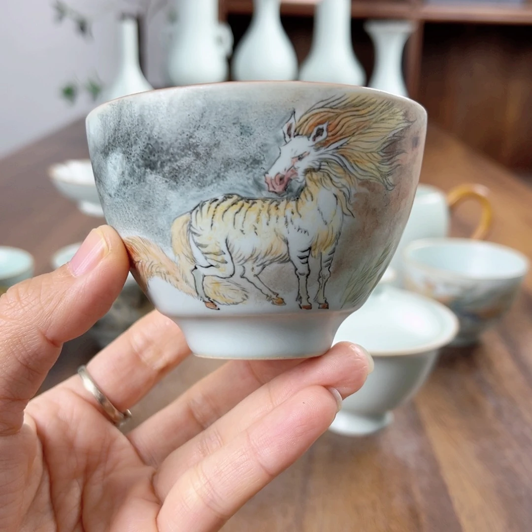 杯子小**锐仙南汝窑手绘补差价