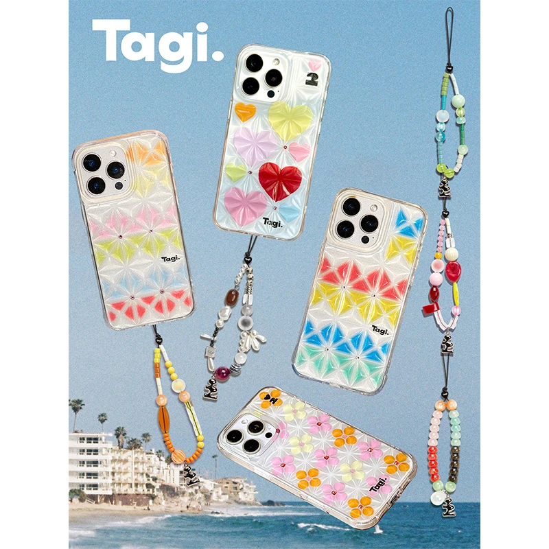 Tagi.冰块钻石透透手机壳全包防摔立体可爱透明时尚iPhone17/16