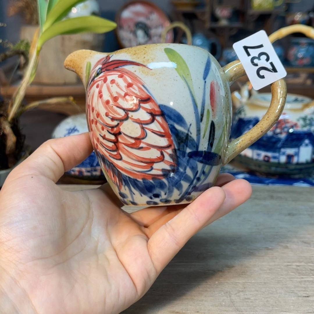 壶素浅陶瓷手工手绘