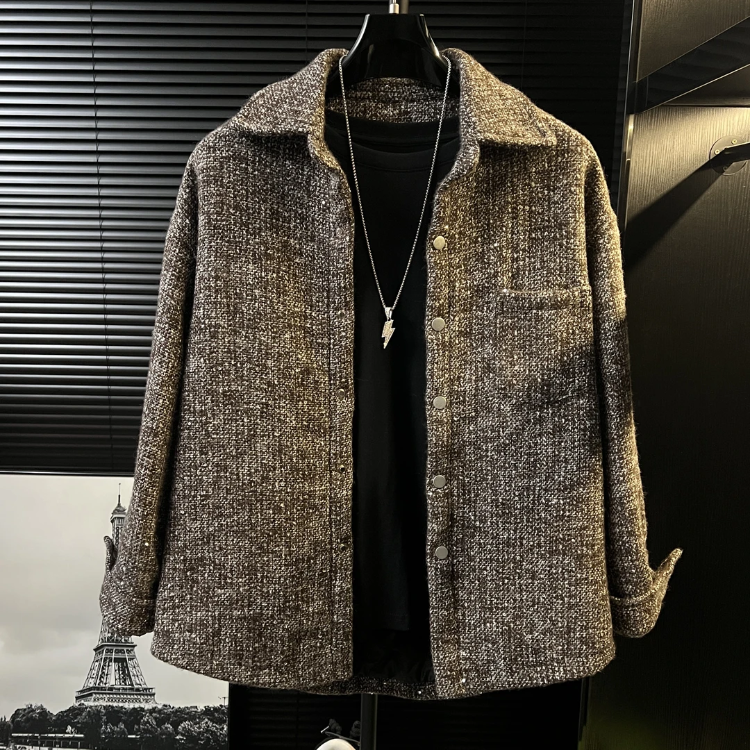【DB专属】早春新款亮片小香风复古潮流时尚宽松百搭男士上衣