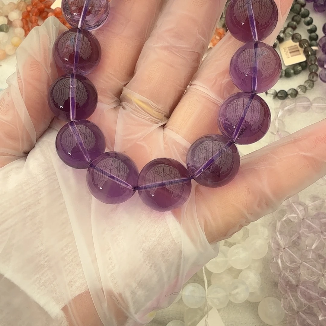 不***豆银S925镶嵌紫晶眼镜