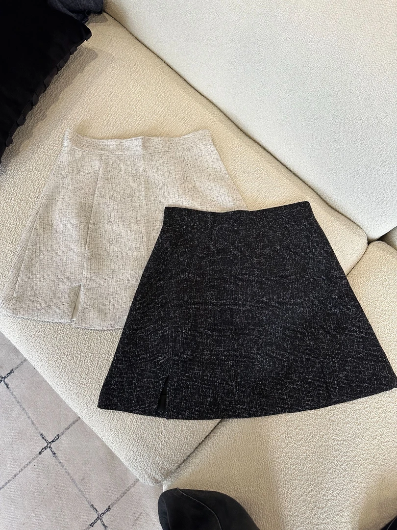 【SYPRETTY】晶晶气质洋气拼接显瘦粗花呢金扣小香风短裙NO退NO换