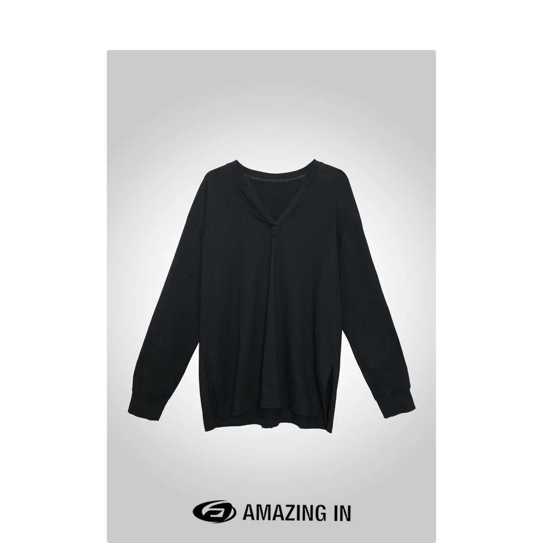 AMAZING IN | 1oo%棉 | 230g简约百搭V领T恤女 A241126-JVM-9172