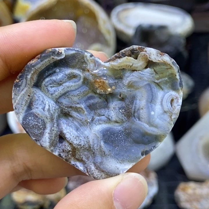 水晶珠宝半成品未镶嵌流沙爱心