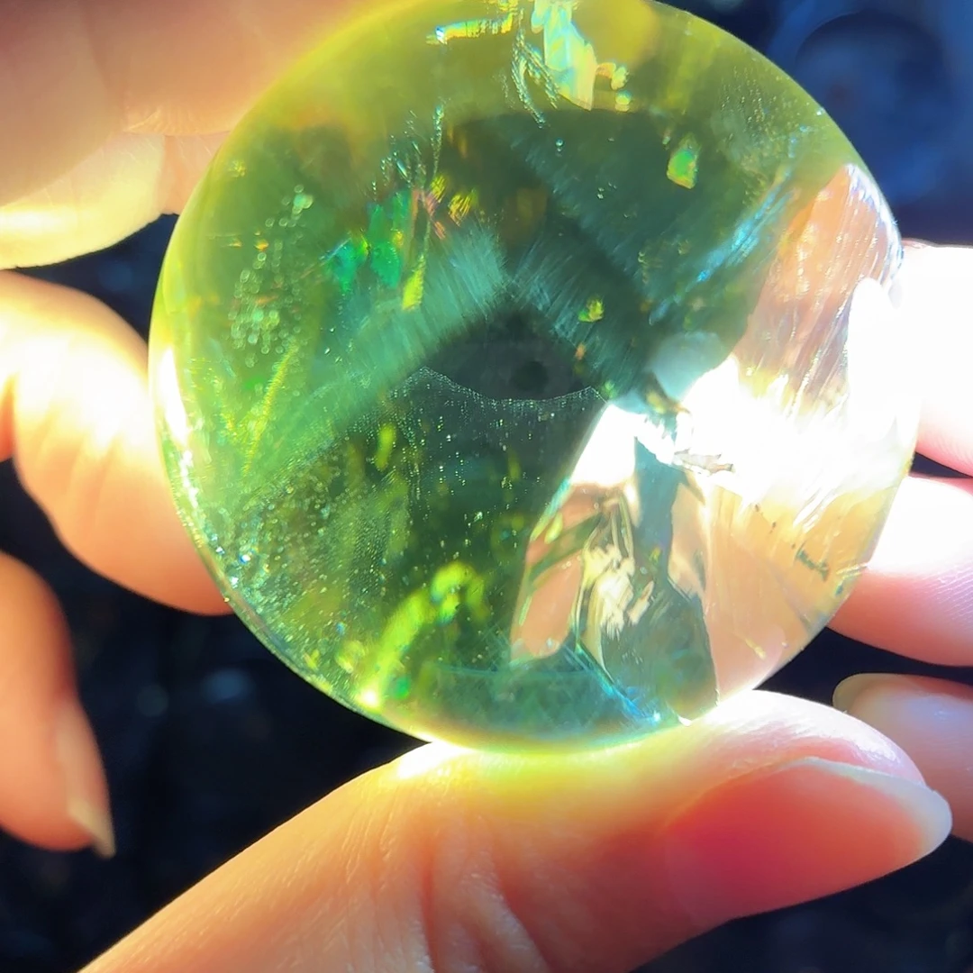 水晶珠宝半成品未镶嵌黄水晶4.65蓝针