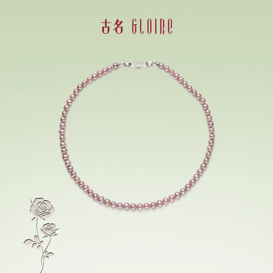 Gloire/古名 【luna】S925银紫色天然珍珠项链6-7mm Z1622-B-SZ1344