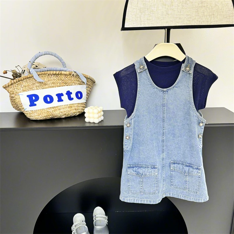 【现货】夏装儿童背心裙夏季薄款纯棉牛仔裙25新款洋气小女孩连衣裙