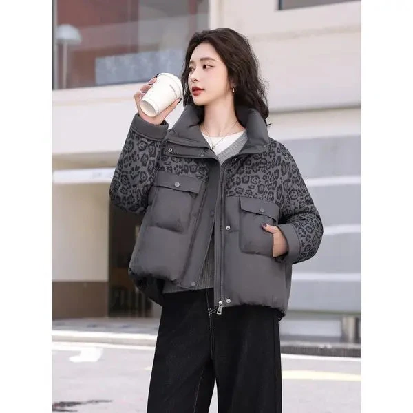 2025女装时尚棉衣薄款宽松型翻领保暖宽松棉衣棉服秋时髦休闲百搭