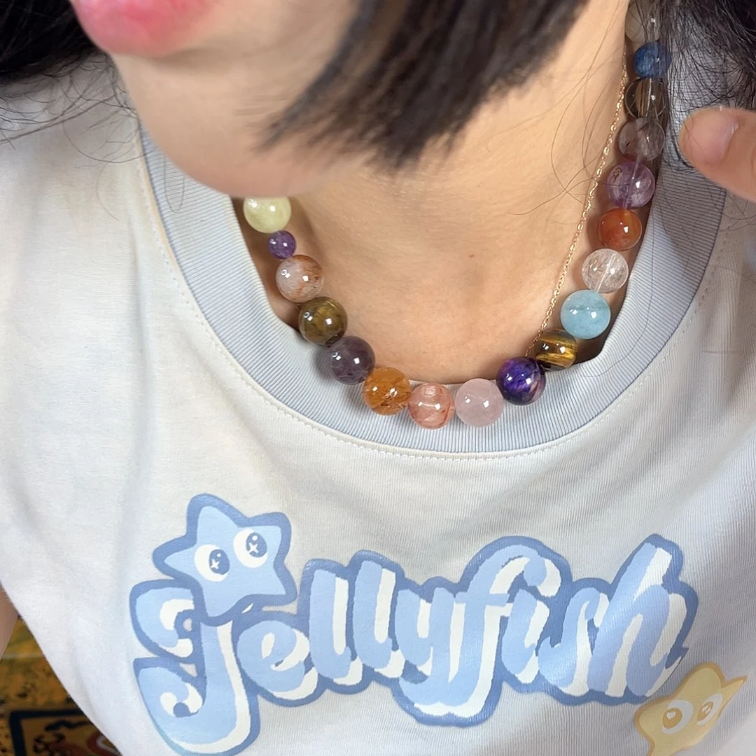 水晶手链银S925镀金镶嵌