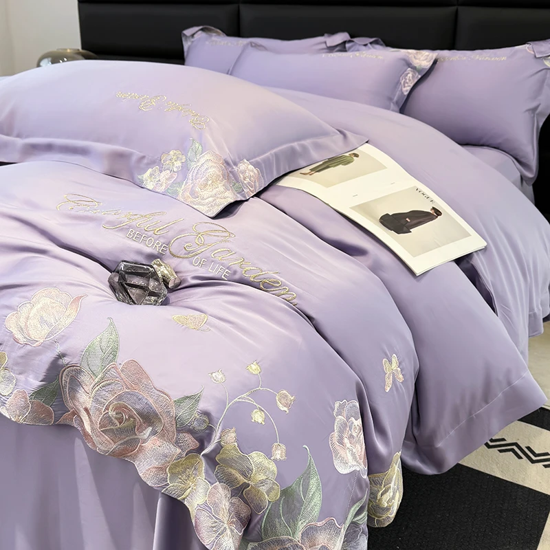 新款轻奢高级长绒棉A类四件套全棉纯棉床笠春款床单被套床上用品