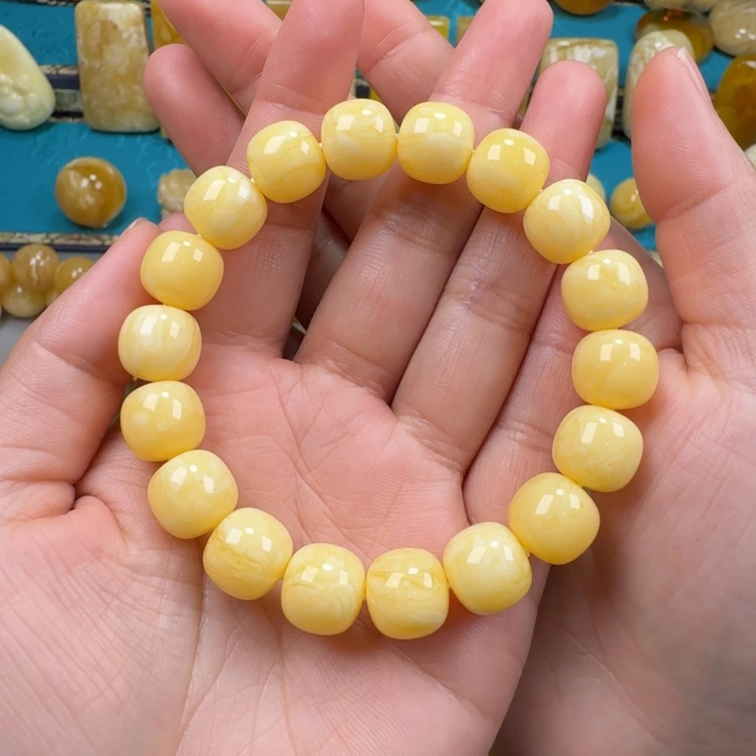 蜜蜡手链未镶嵌宏*蜜蜡