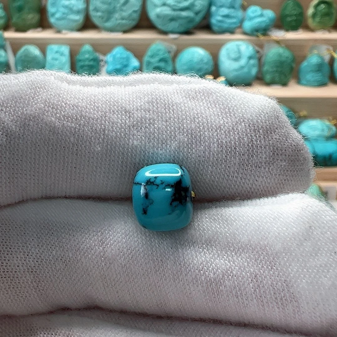 未镶嵌绿松石老型珠 8.5x7.6mm