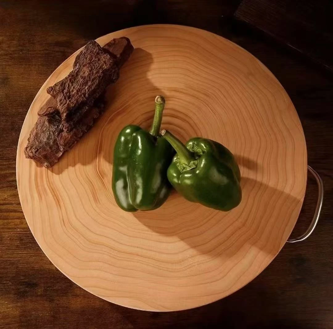 原木圆形银杏树原木砧板中式案板家用酒店商用切菜板实木菜墩子