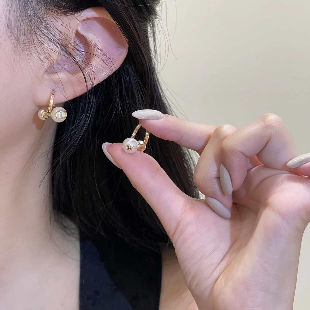 F538字母星星简约AB款扭扭耳扣时尚个性气质百搭
