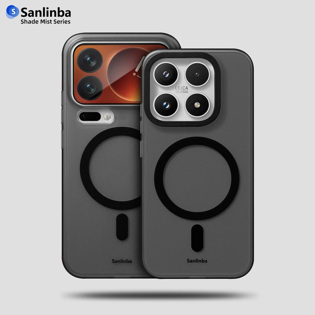 Sanlinba雾影磁吸手机壳适用小米17ProMax防摔透明黑色高级感简约