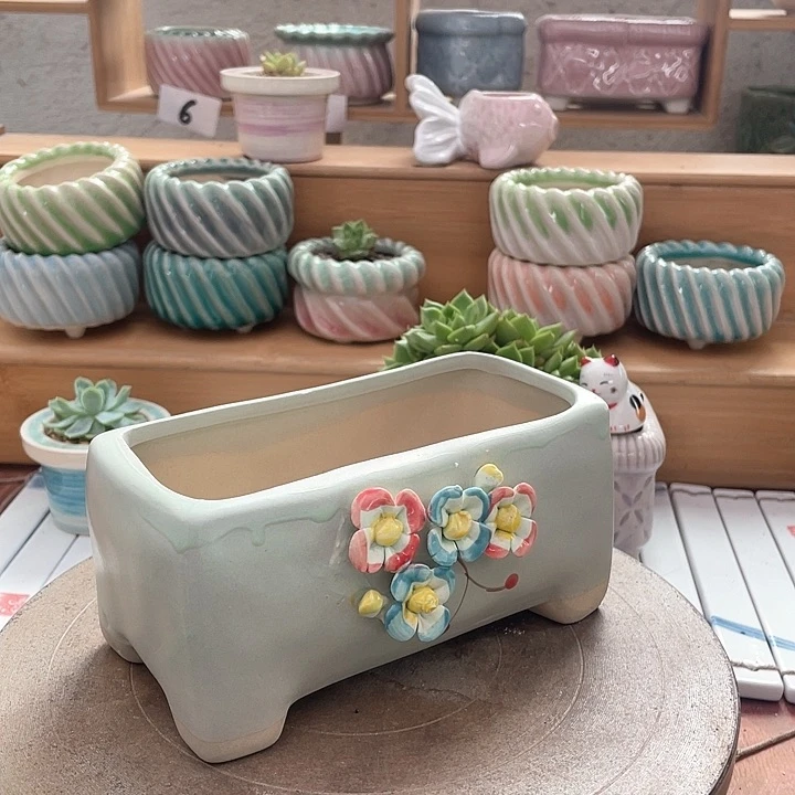 孤品开播浮力炸半手工花盆