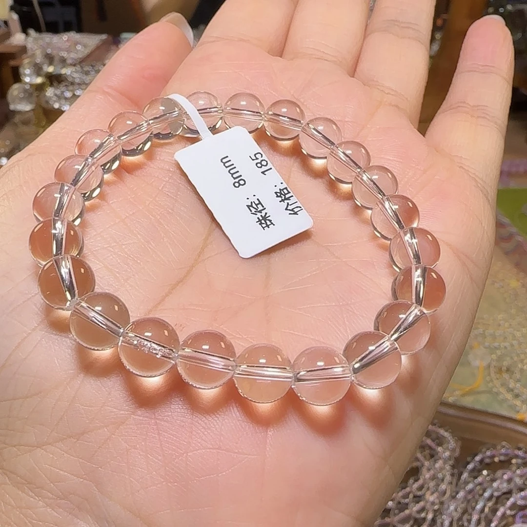 ****妖水晶手串未镶嵌天然白水晶全净体单圈