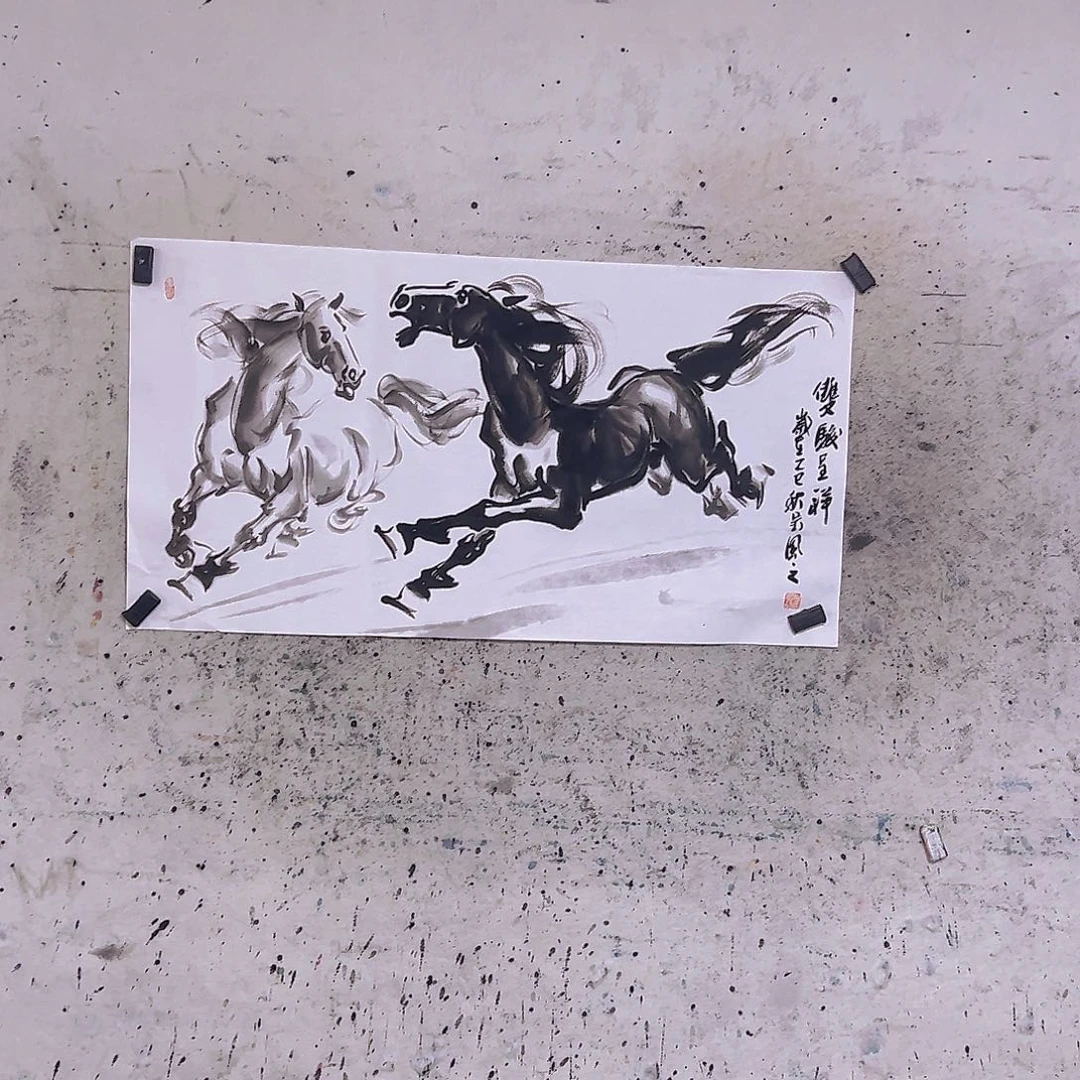 韩***人国画三尺100x50cmcm