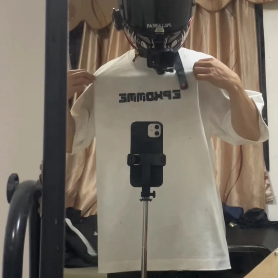 美式高街重磅纯棉短袖简约机车男孩