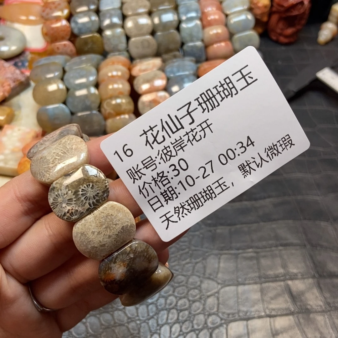 彼***开硅化珊瑚（珊瑚玉）未镶嵌珠宝半成品16