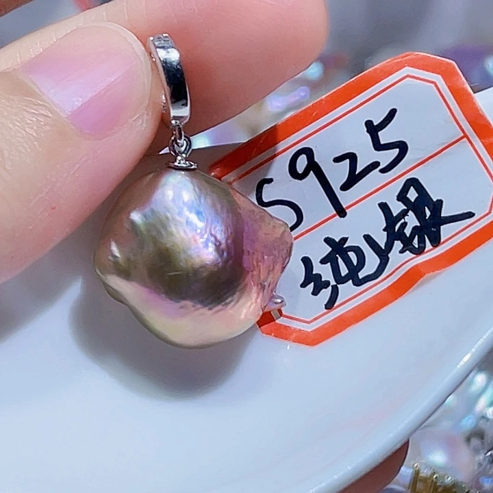 淡水珍珠银S925镶嵌颈饰