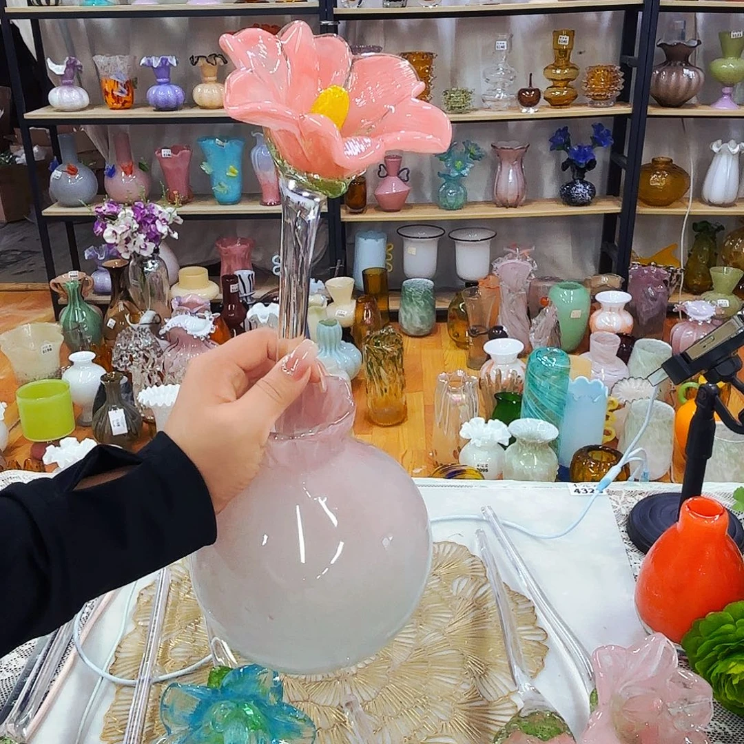 小***花琉璃3花1瓶安妮家居琉璃工艺品