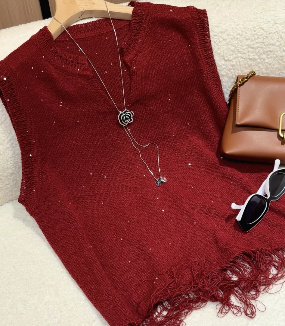 （小曾专属）2025新款纯色背心针织衫气质网红时尚百搭套头