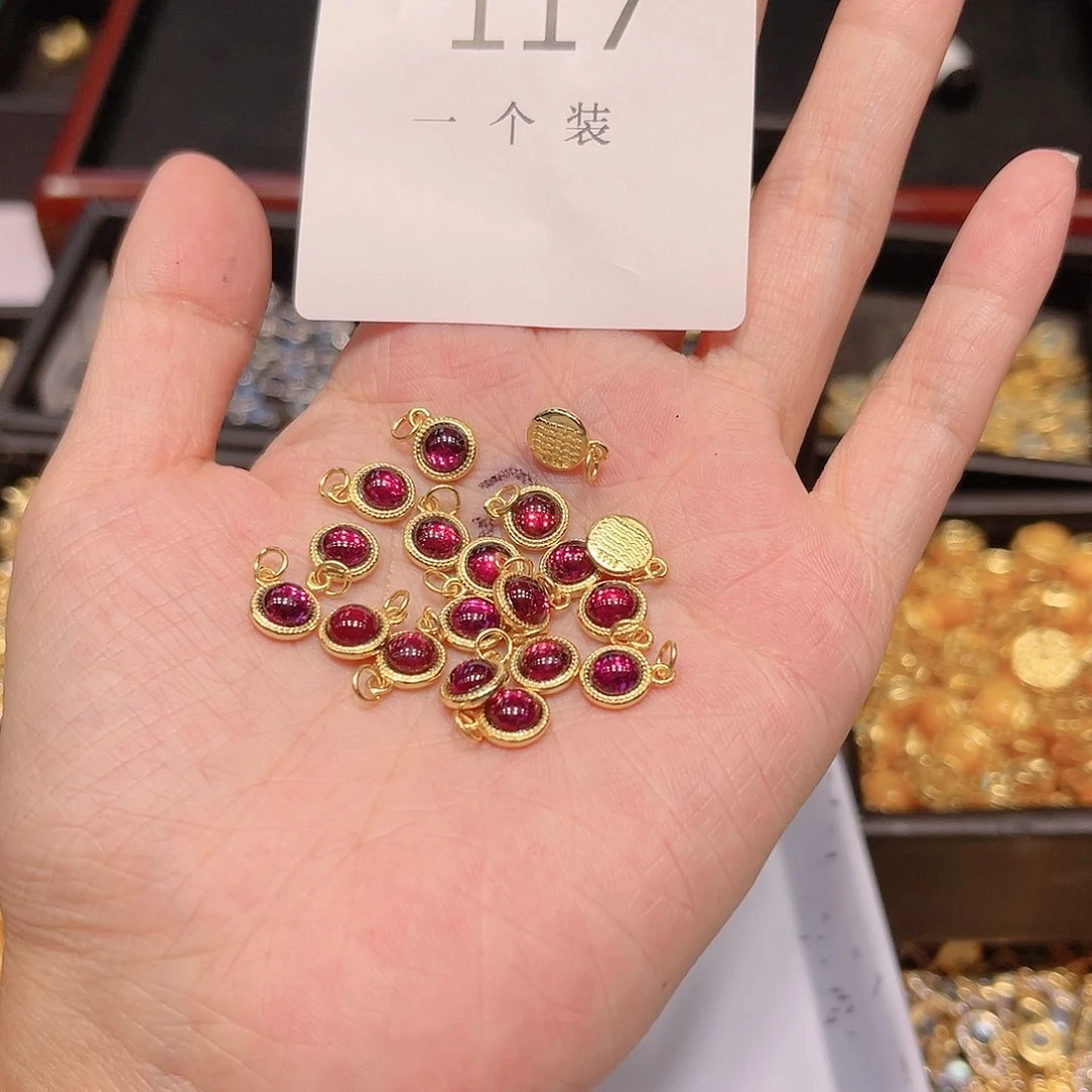 紫晶珠宝半成品银S925镀金镶嵌117