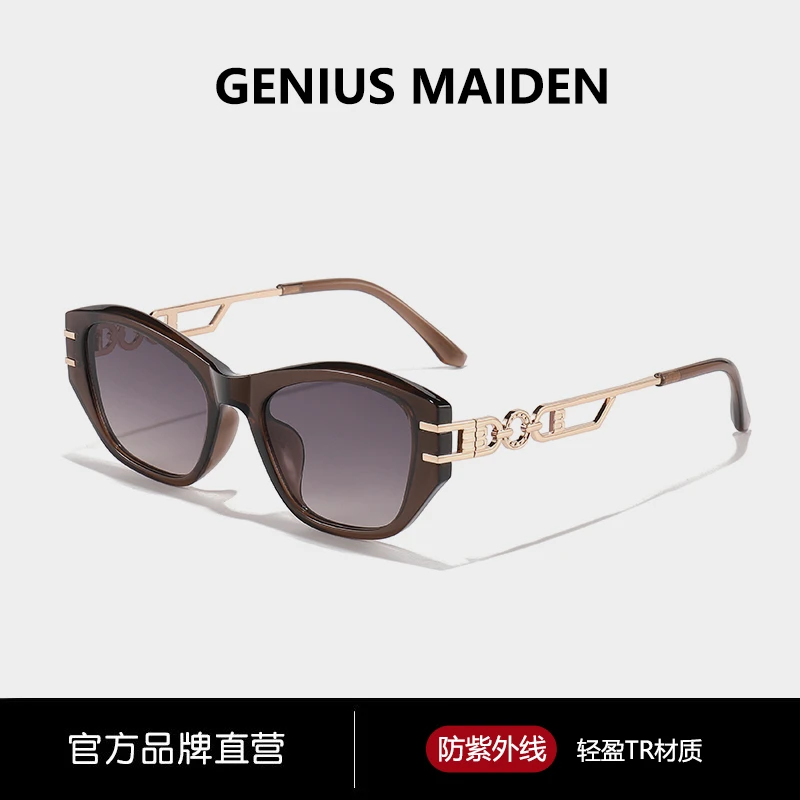 GENIUS MAIDEN新款镂空太阳镜欧美时尚大脸显瘦防晒墨镜修饰脸型