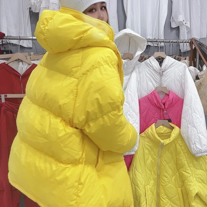 棉服好看洋气黄色