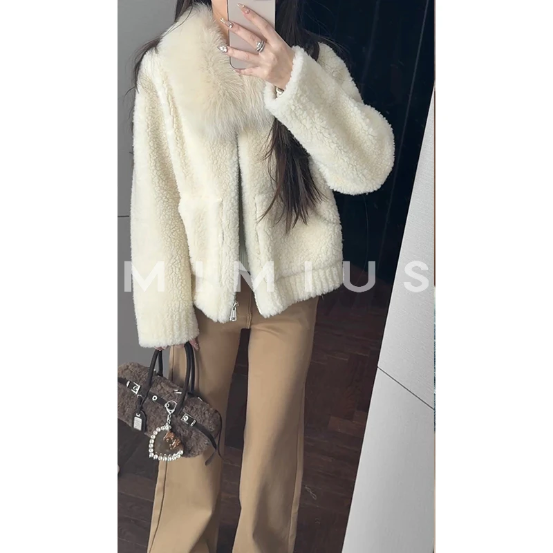 【mimius】U 进口狐狸毛领全羊毛皮草外套 汉服 G11288