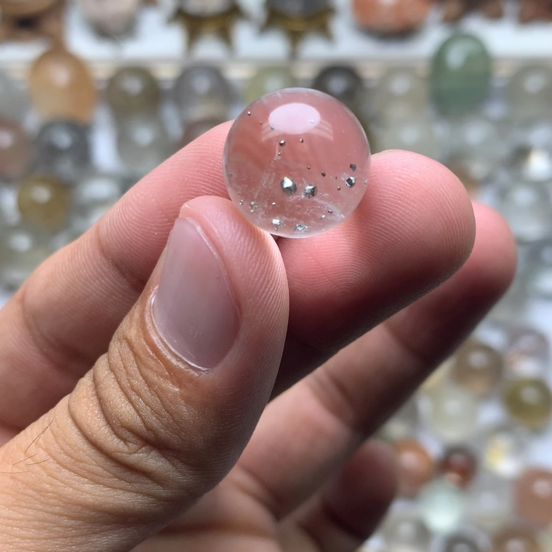 许****未镶嵌珠宝半成品水晶黄铜矿球