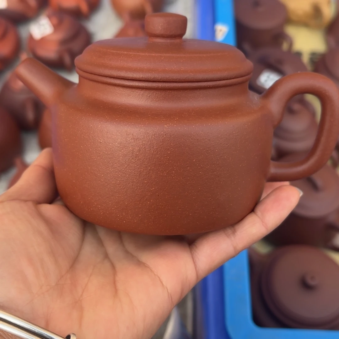 紫砂茶壶红降坡德钟280cc微瑕