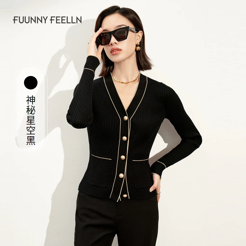 FF仿佛春秋针织开衫女薄款修身外套显瘦气质FZ0056