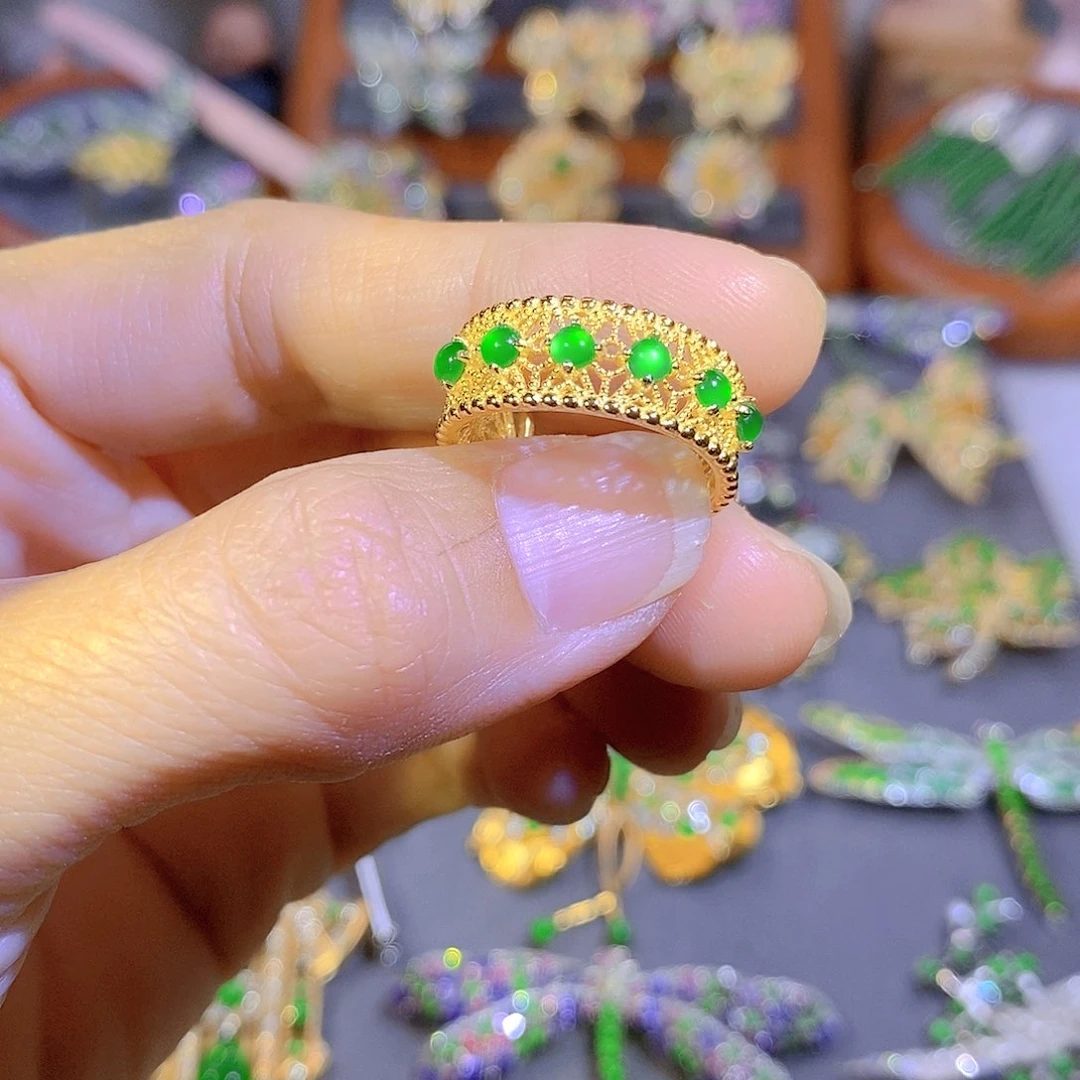 颈饰银S925镶嵌翡翠语*