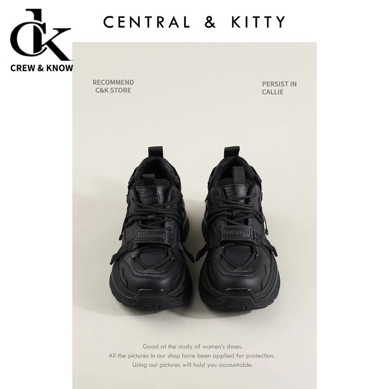 CREW&KNOW官方正品CENTRALKITTY厚底运动增高百搭老爹鞋女款2025