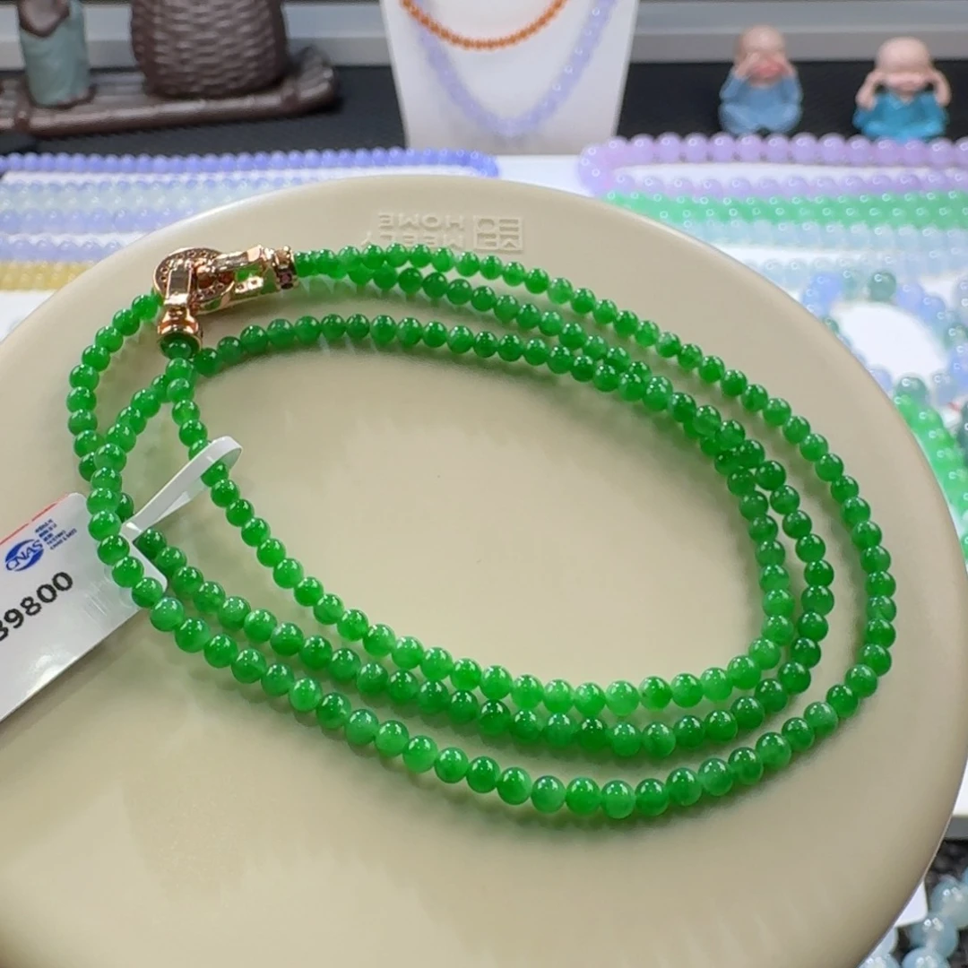 翡翠手链未镶嵌冰阳绿卡2.9到3.2推荐