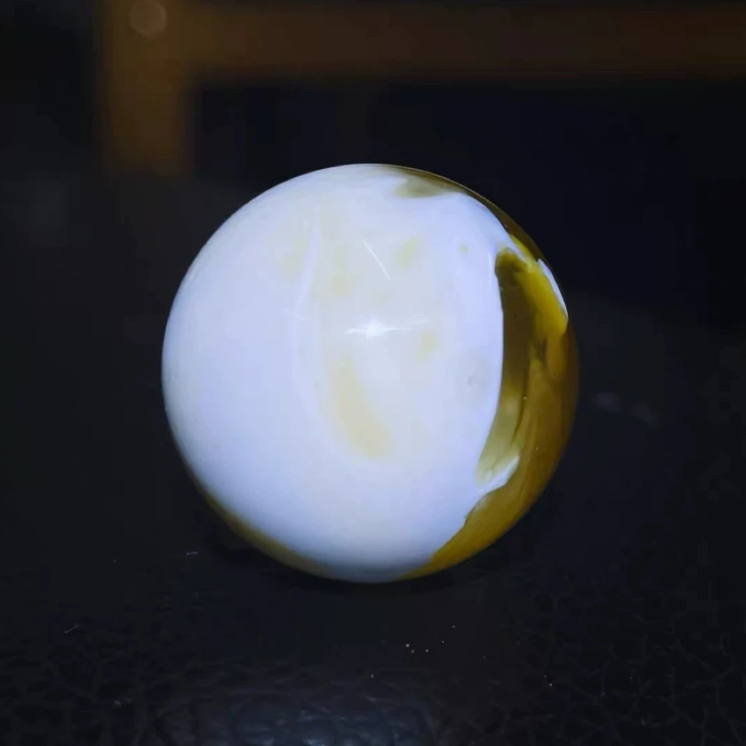 22金瓷白溶洞妖花圆珠手作文玩配饰