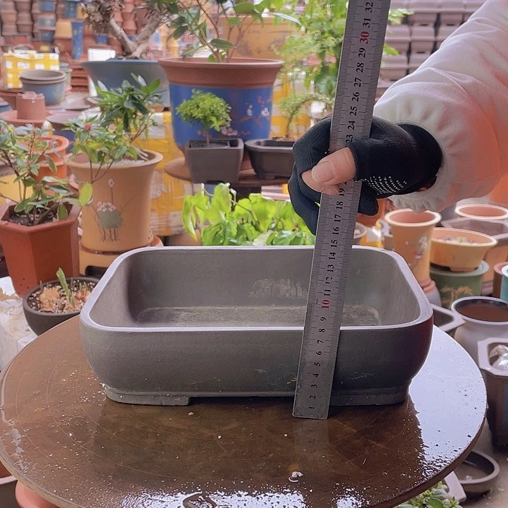 紫砂宜兴紫砂紫圆角马槽29