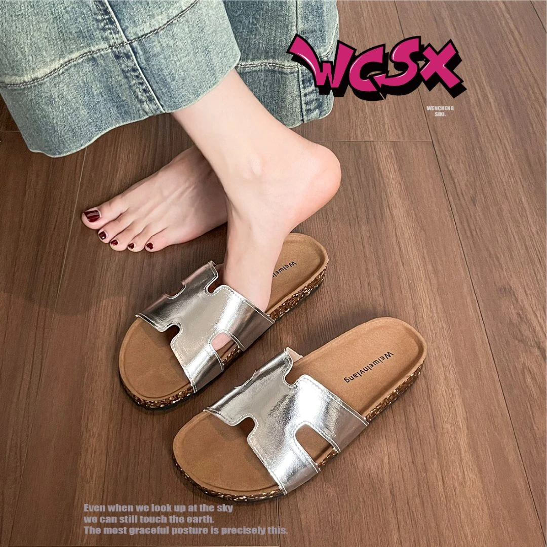 拖鞋女外穿2025夏洋气新款复古沙滩时尚法式软底凉鞋平底舒适凉拖