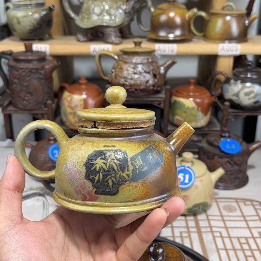 飞***扬柴烧放漏福利款建水紫陶自然落灰釉