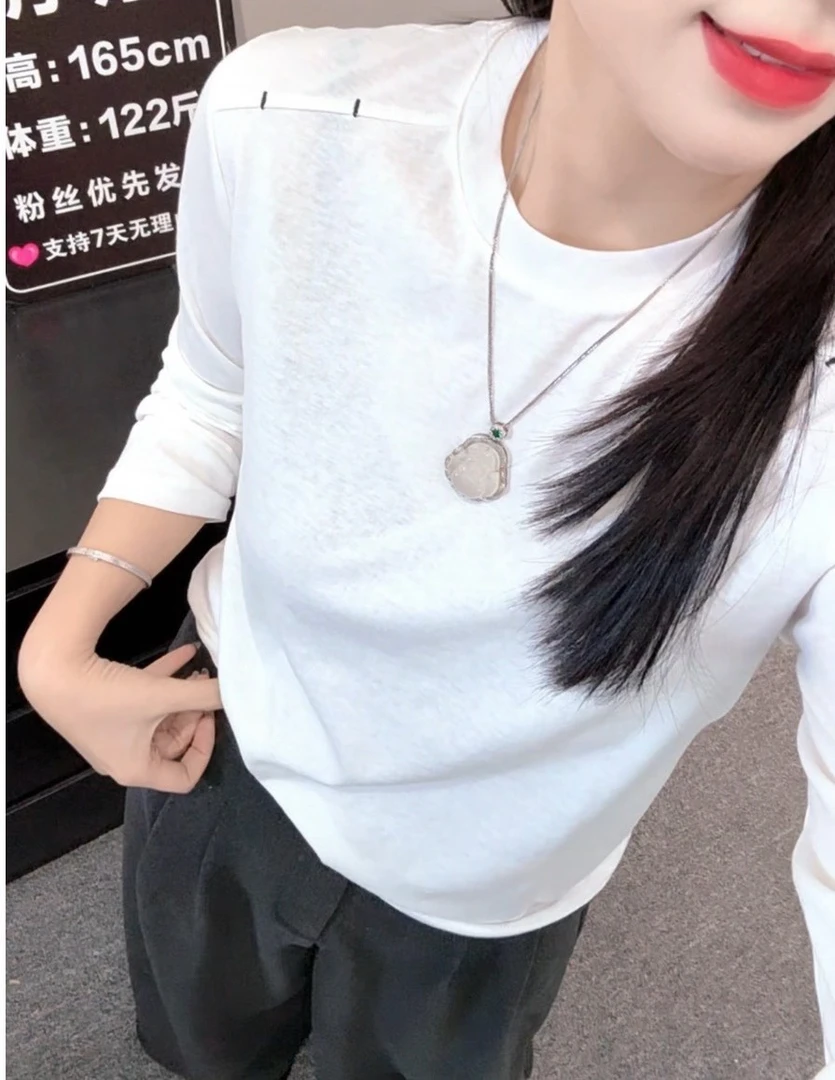 【唯美女装】万能百搭～小圆领100棉常规版长袖棉T