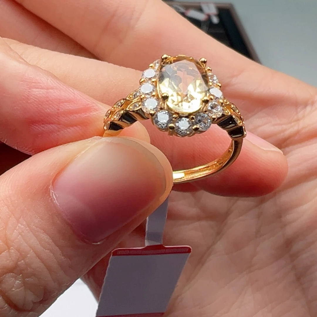 戒指水晶银S925镶嵌