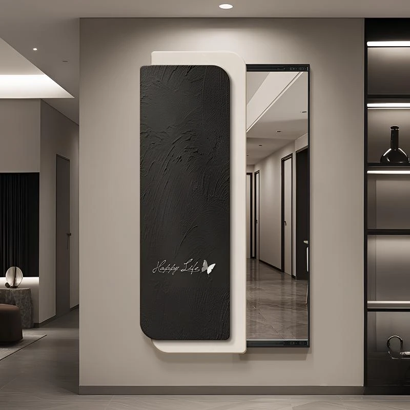 高级感推拉隐藏式全身镜玄关装饰画遮挡隐形穿衣镜家用试衣镜挂画