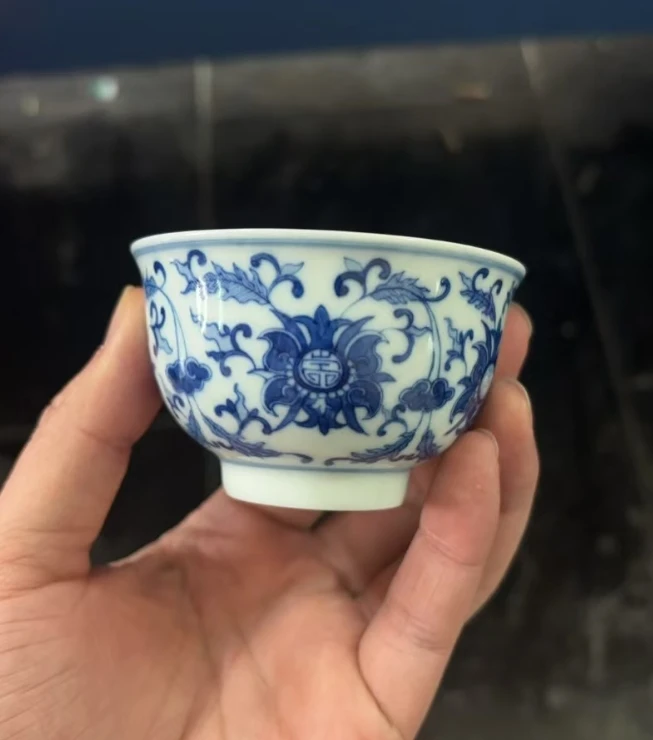 景德镇陶瓷供应链青花缠枝莲花卉主人杯78y